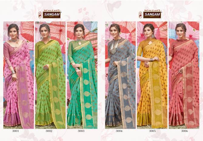 Sangam Sudha Latest Fancy Designer Festive Wear Cotton Handloom Sarees Collection
